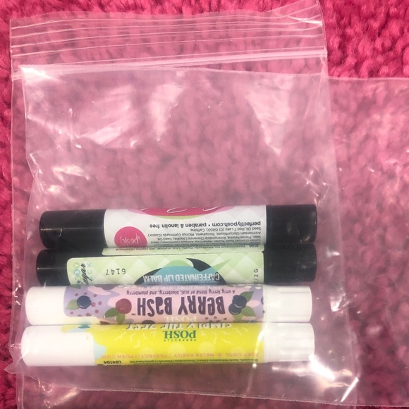 Perfectly Posh lot of 4 RETIRED LIPBALMS & 1 Zebra Lip balm holder. - Picture 2 of 3